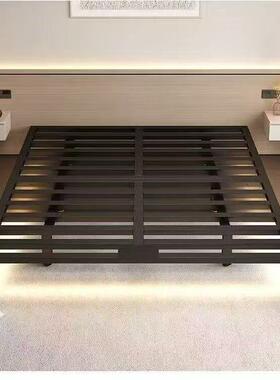 床架酒厚店加密公网红VHZ铁民宿双人无异寓悬艺浮钢架加简约床头