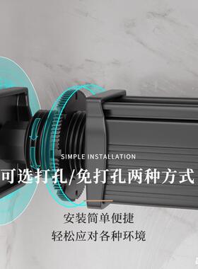 黑色轻代奢百叶帘现浴免打孔铝窗帘办公家用室卫生间室升QVJ降防