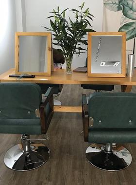 美AL101332式复古美发店店镜台台发廊烫染区镜理发店子潮烫染桌镜