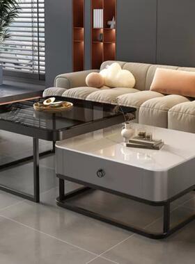 APS轻奢几客厅家用现红简约小户代型茶网方形玻璃岩板电视柜组合