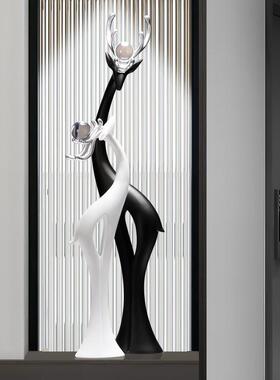 装饰品白视柜客厅入户感摆件轻奢进门黑玄关鹿ltao1004入户电门