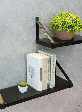 艺墙装壁置物架铁985实木一字隔板饰架挂墙置架客厅高承物重酒架