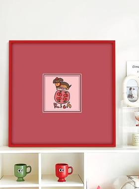 多巴胺小狗客JZ05112-饰画小装众艺术面餐厅厅组合挂画极简红色卧