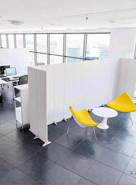 室办公屏风隔断墙SRA简约叠现代公司做背景白色定折移动客厅工厂