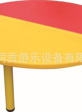 幼专用儿塑料加半圆桌椅套装拼接圆桌拼搭桌儿65553童升形降厚桌