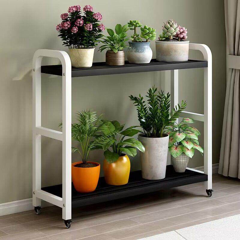 不锈放钢双阳台花客架层子厅落地式花盆架植物摆架铁艺多肉HUQ置