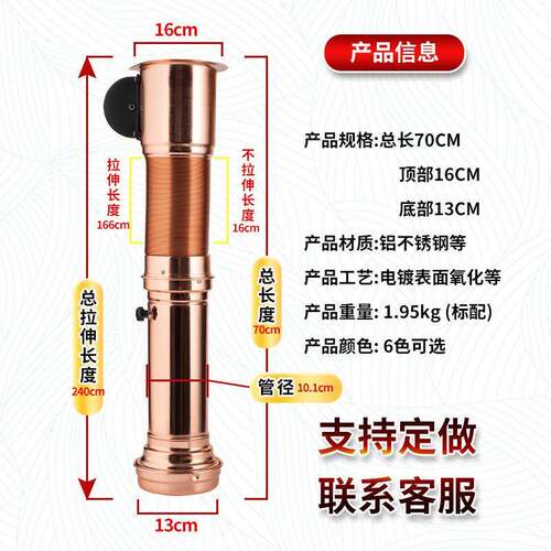 韩式烤肉店上排烟管伸排烟管专用烧碳烤抽吸烟排风机设烤备UDL缩
