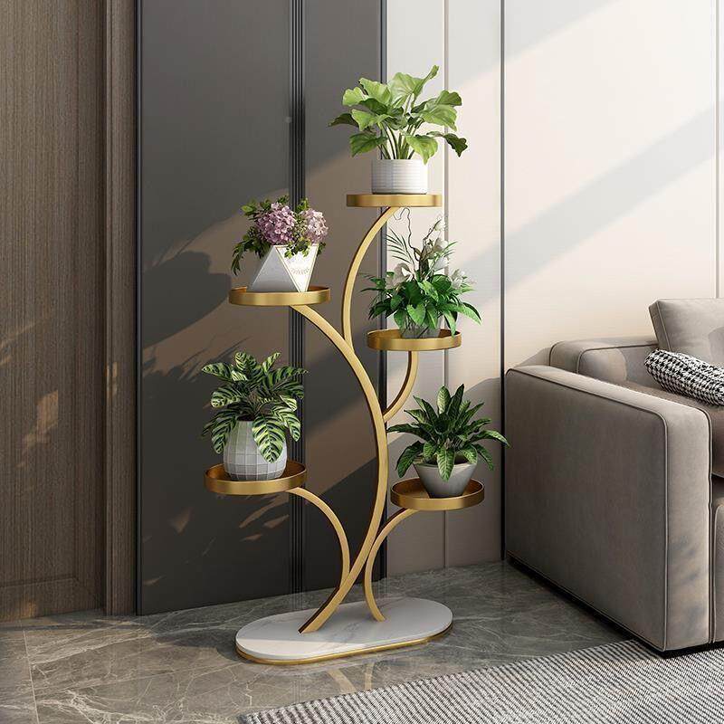 架盆子客厅落地式阳台花置物CIC架多肉花架万向轮铁艺花多托架层