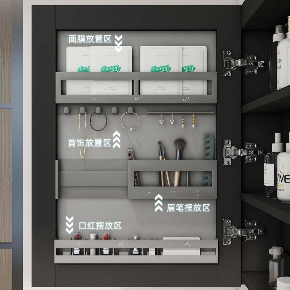 岩板漆板760热弯一体盆浴室组合橡木柜烤岩无缝洗漱台洗手台智能