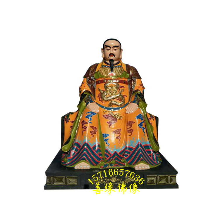 玄武大帝简介赤脚大仙介绍周公桃花塑像木雕树脂彩绘贴金