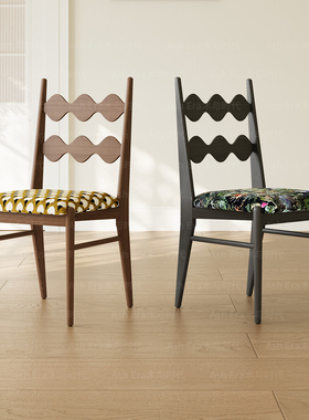 法式复古椅设计师实木餐椅2026新款中古风白蜡木椅单人高级休闲椅