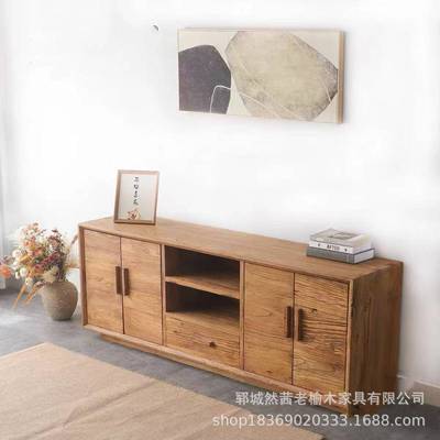 新木款柜老榆电视客厅做影视柜实木老门板装饰餐边80486柜旧收纳