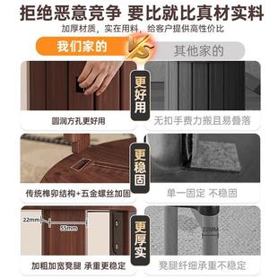 实木子家用餐桌凳可用叠放客厅凳353茶几备移凳组合滑轮动圆凳叠