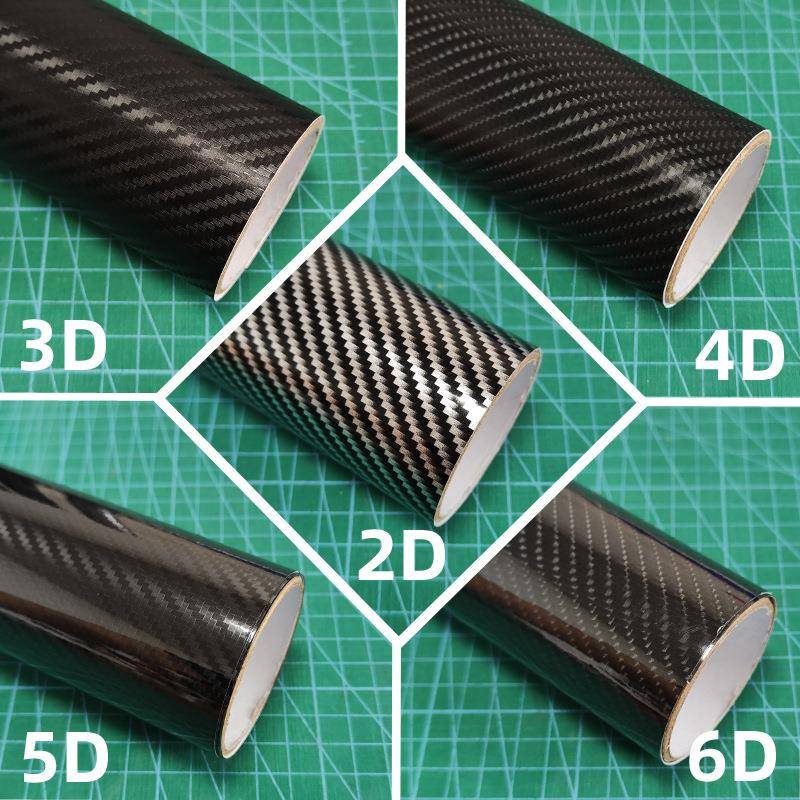 2D碳纤维车贴可分切3D4D自粘斜纹膜5D6D加厚汽车防刮乙烯基贴纸