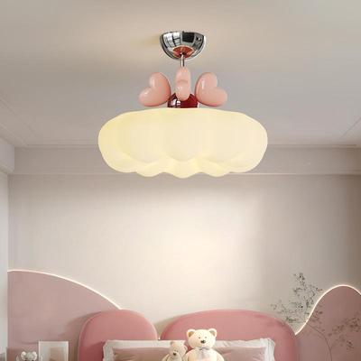 2025新款创意爱心法式奶风主灯儿童房无品牌/吊卧室油吸顶灯主护