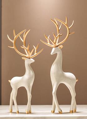 柜小鹿梅花鹿QLLJ-01麋鹿新中式厅酒电柜视装饰品摆件客轻奢高档