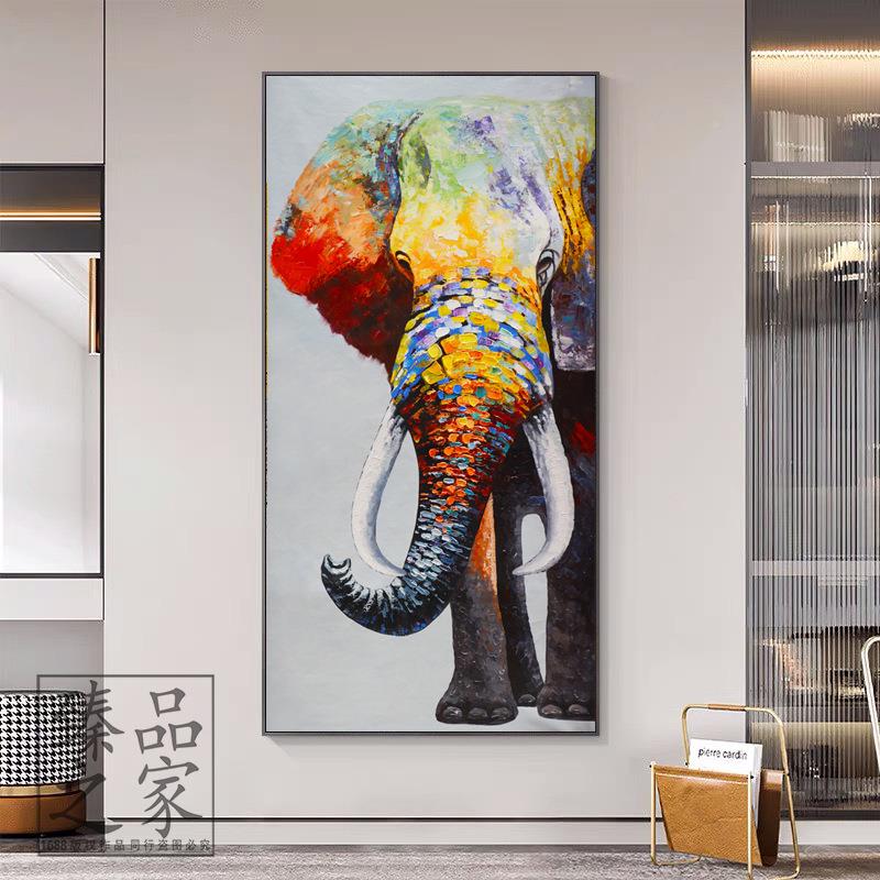 代简约关装饰画大玄象入户对门挂画DPO高档油画走廊正过道现砂岩