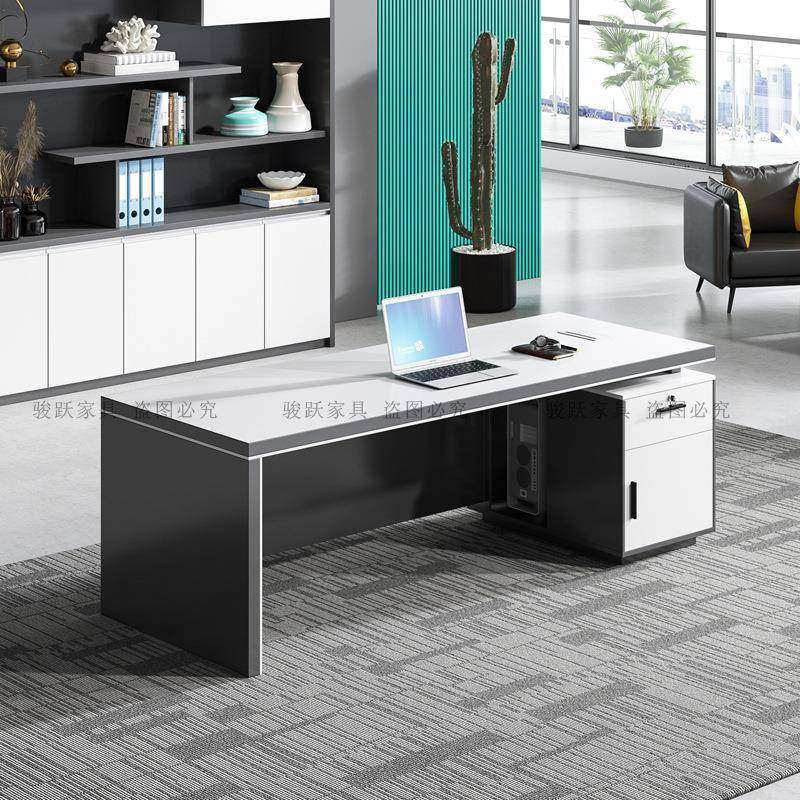 办板公桌老桌老椅组无品牌/合总加厚板办公室经理桌主管桌黑白时