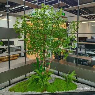 醉木仿生绿内植轻奢客马厅摆件大型落地盆栽室吊假tj#$*&lz钟花树