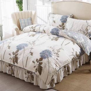 5Y1纯棉夹棉加厚A床裙四件F75T7H5M款 套床套带床罩床单全棉床上床