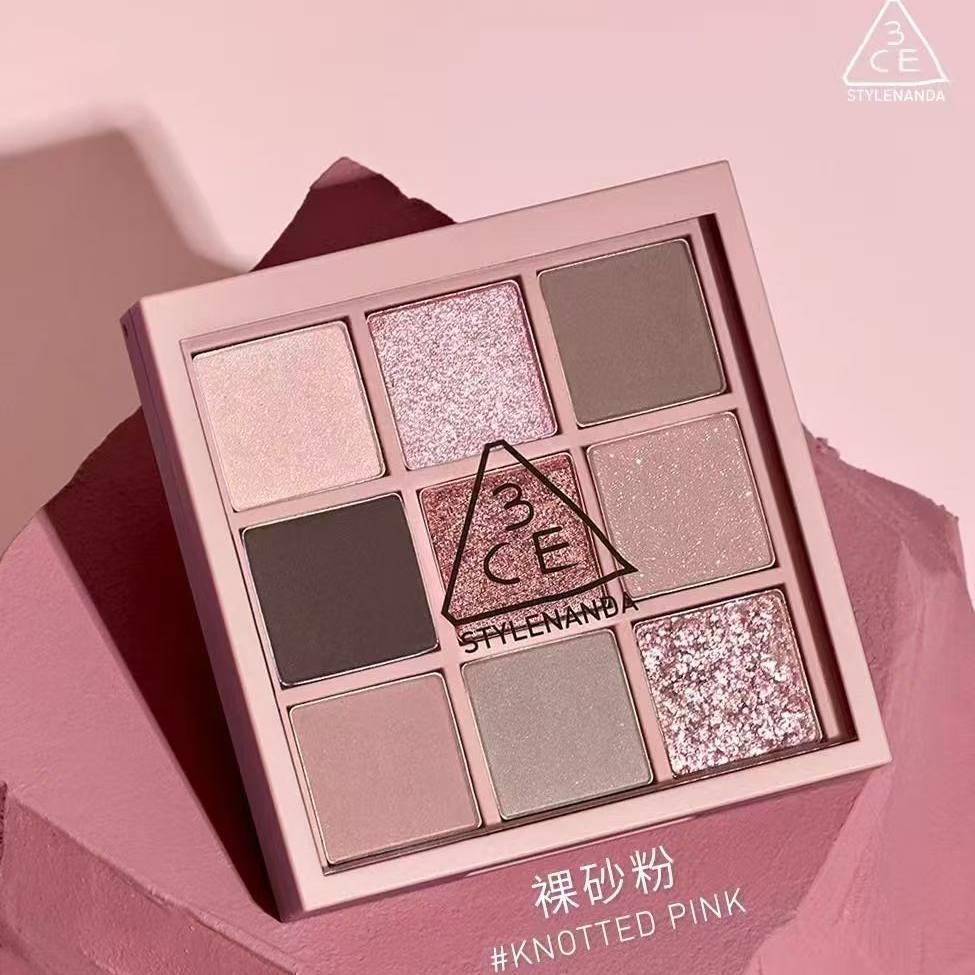 3CE 四色眼影盘九宫格百搭多种妆效哑光燕麦拿铁化妆品礼物大地色