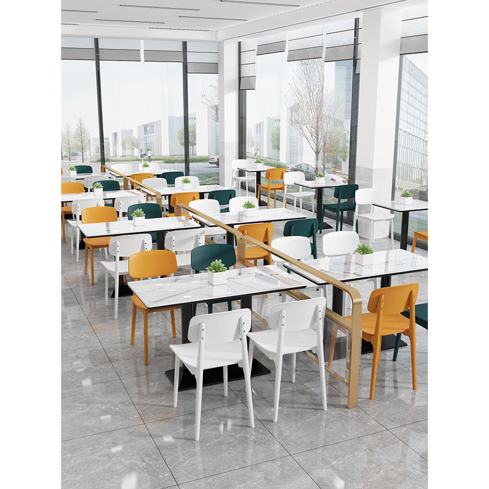 桌子餐饮商用早餐快餐小吃面馆奶茶店专用桌职工食堂一桌四椅组合
