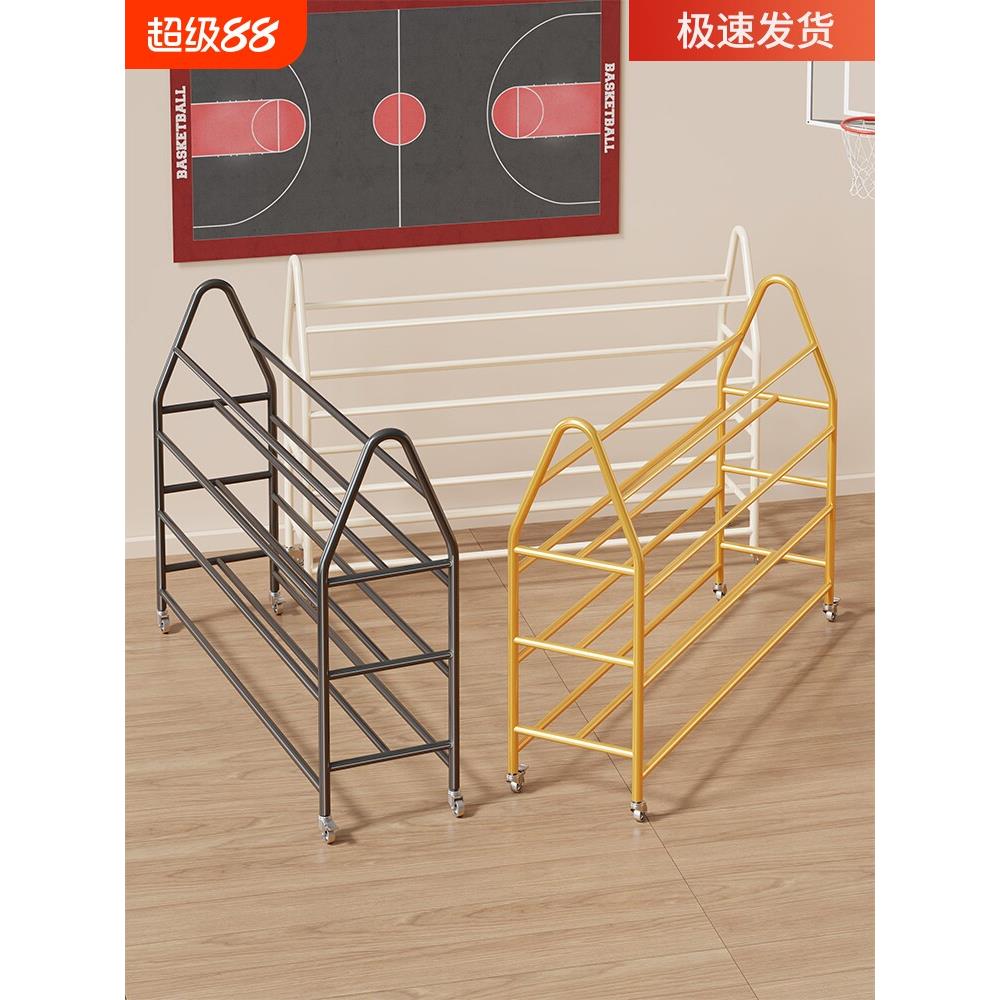篮球收纳架幼儿园排球足球置物架可移动推车球类整理架大容量滑轮