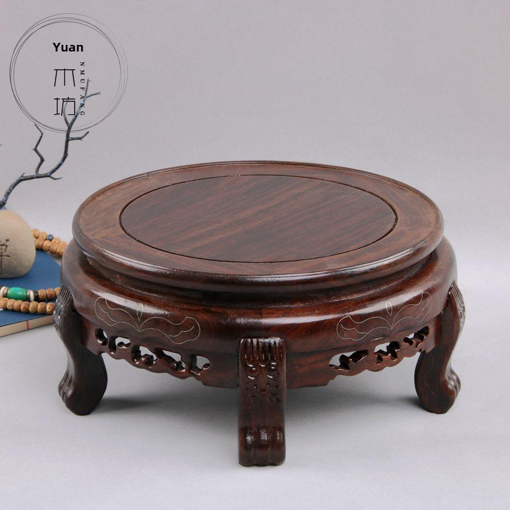 鱼缸底座实木剑缸花瓶盆景底座圆形佛像底座家居饰品底座框架