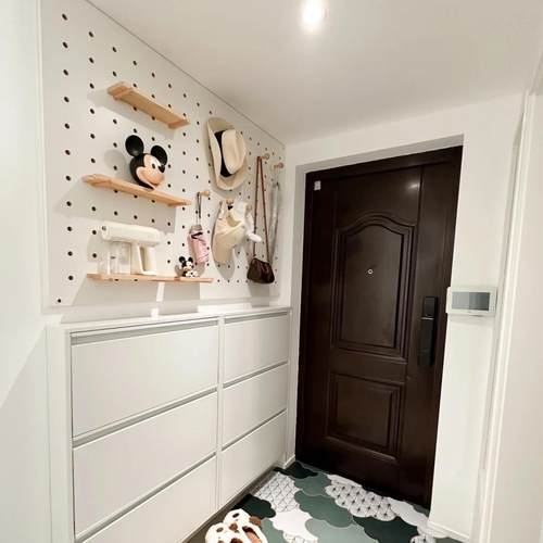 实木洞洞板定制入户鞋柜墙上衣帽收纳置物装饰架饰品摆件展示挂板