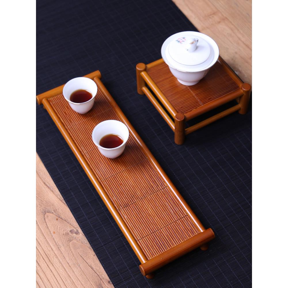 手工竹制杯架 壶架小茶台案几桌面展示架茶宠摆件茶具置物架花架
