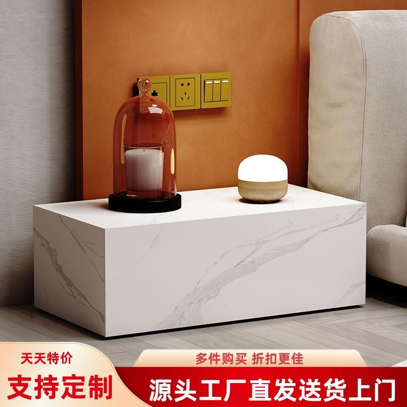 岩板床头柜家用卧室2025新款轻奢高级感现代简约大型床边柜子定制