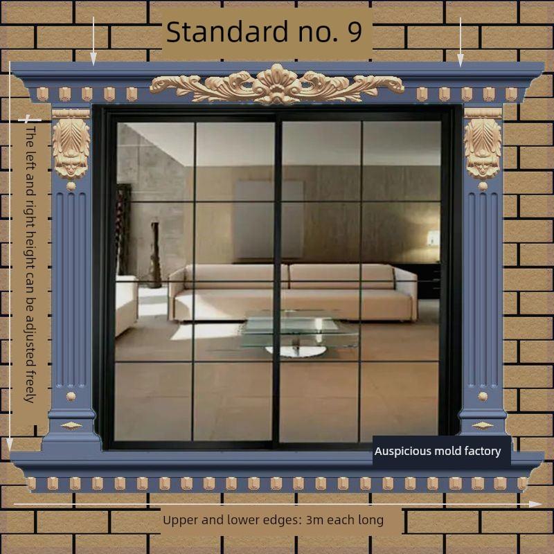 窗边别墅外墙包边造型模板爆窗套模具水泥罗马柱线条窗户模型欧式