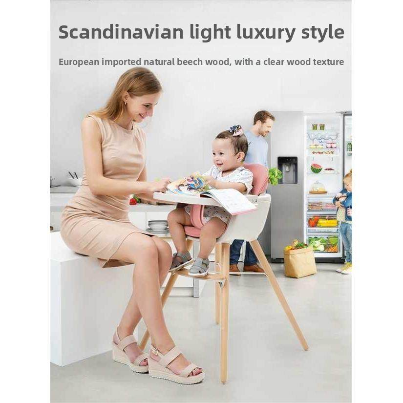 欧式家用实木婴儿餐椅儿童多功能餐桌座椅婴儿Bb凳椅