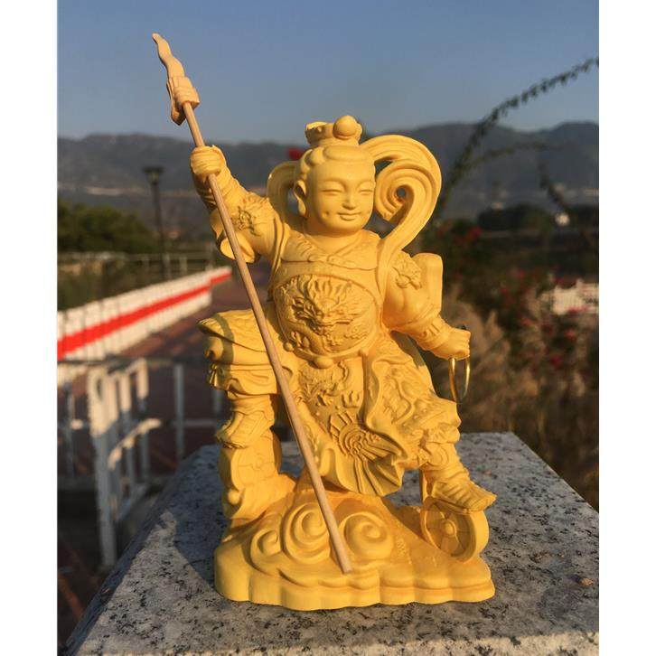 崖柏木黄杨木雕神像中坛元帅哪吒三太子实木木雕工艺品摆件,家居饰品,木雕,淘宝优惠券,粉丝福利购,淘宝优惠卷