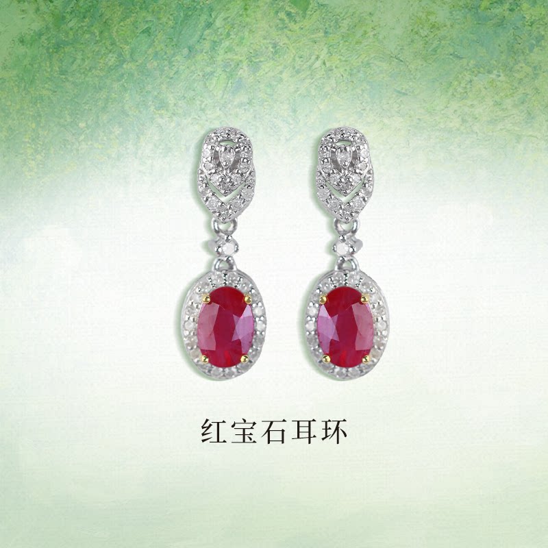 QUEENA.Z 2026新品设计师系列女士轻奢红宝石耳环HK650512006