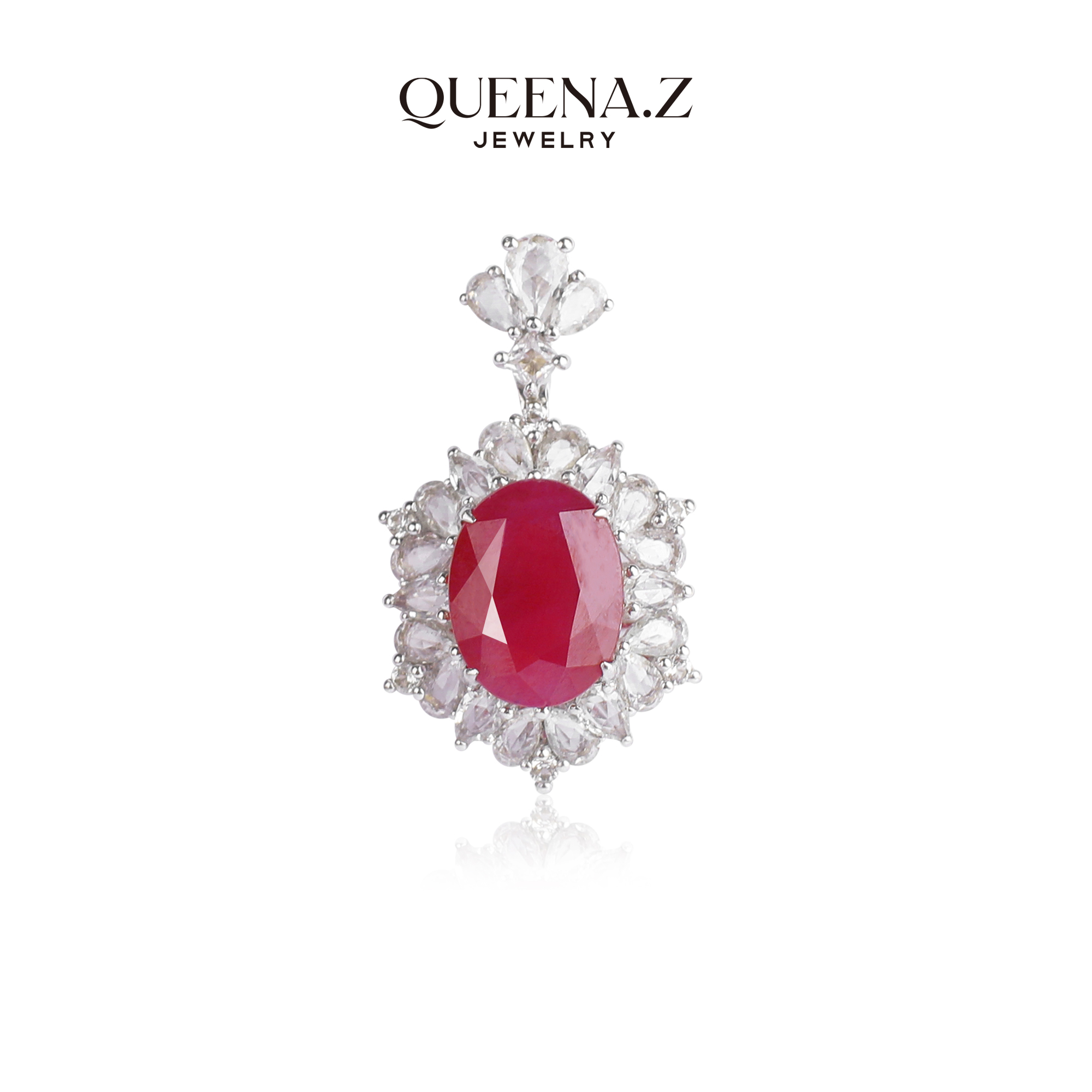 QUEENA.Z 新品设计师系列女士红宝石吊坠GF610308001