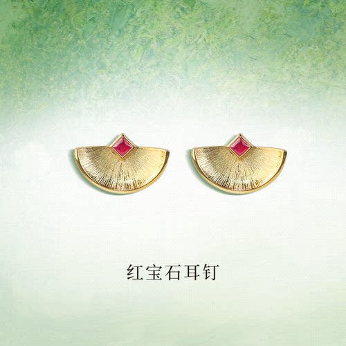 QUEENA.Z 2026新品设计师系列女士s925红宝石耳钉HK840312010
