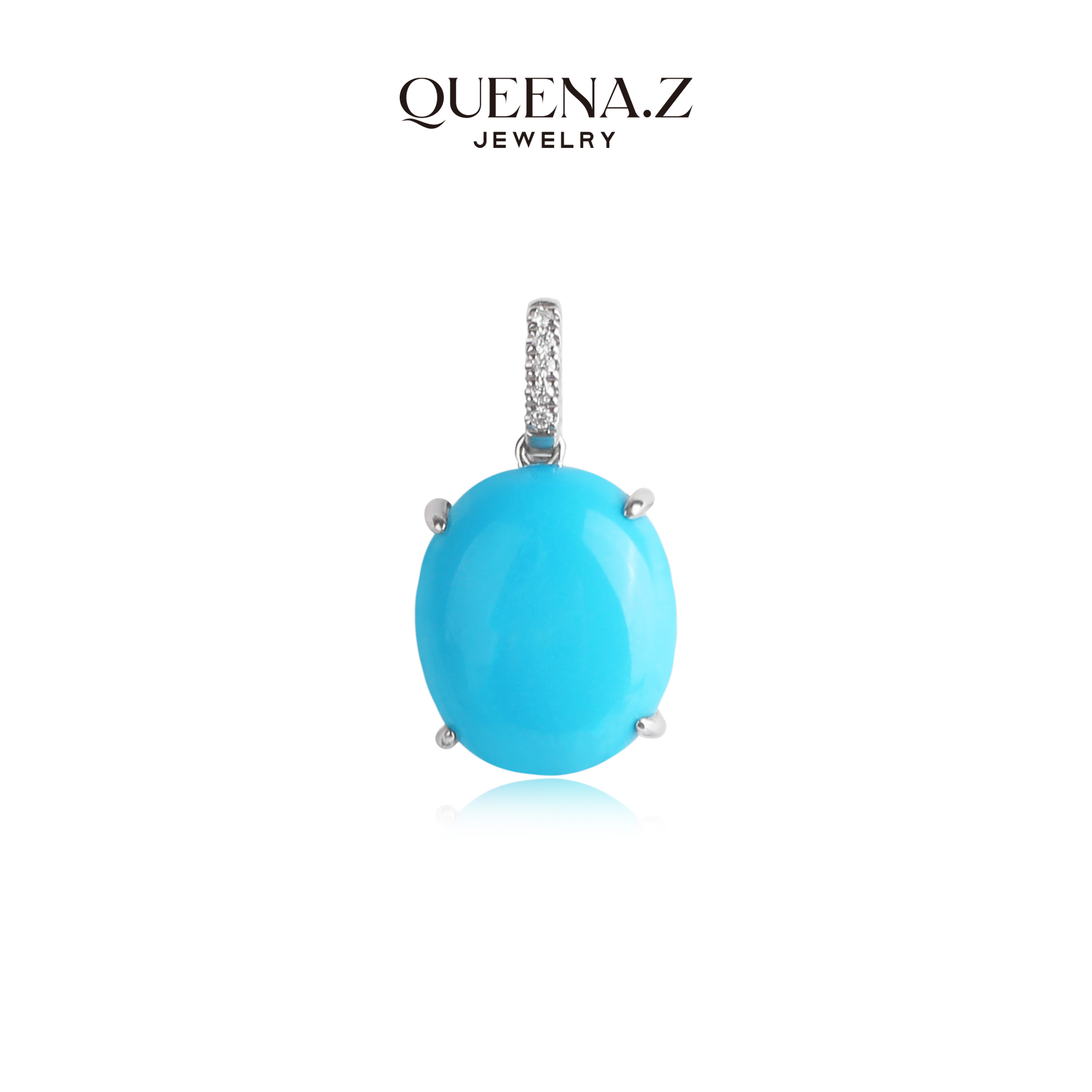 QUEENA.Z  新品设计师系列女士绿松石钻 石开合扣吊坠HH140402006