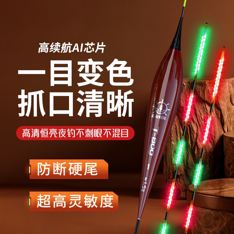 黄金眼极光夜光漂一目咬钩变色电子漂日夜两用漂硬LED高灵敏鱼漂
