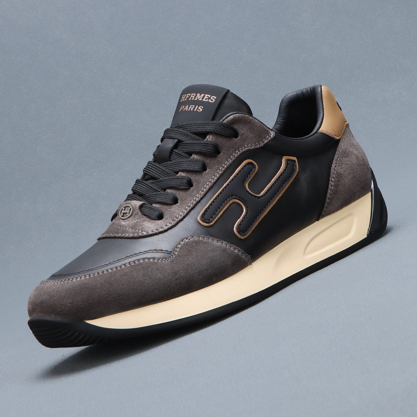 梵狮奴男鞋2025新款秋季时尚休闲运动鞋男款真皮透气百搭德训鞋男