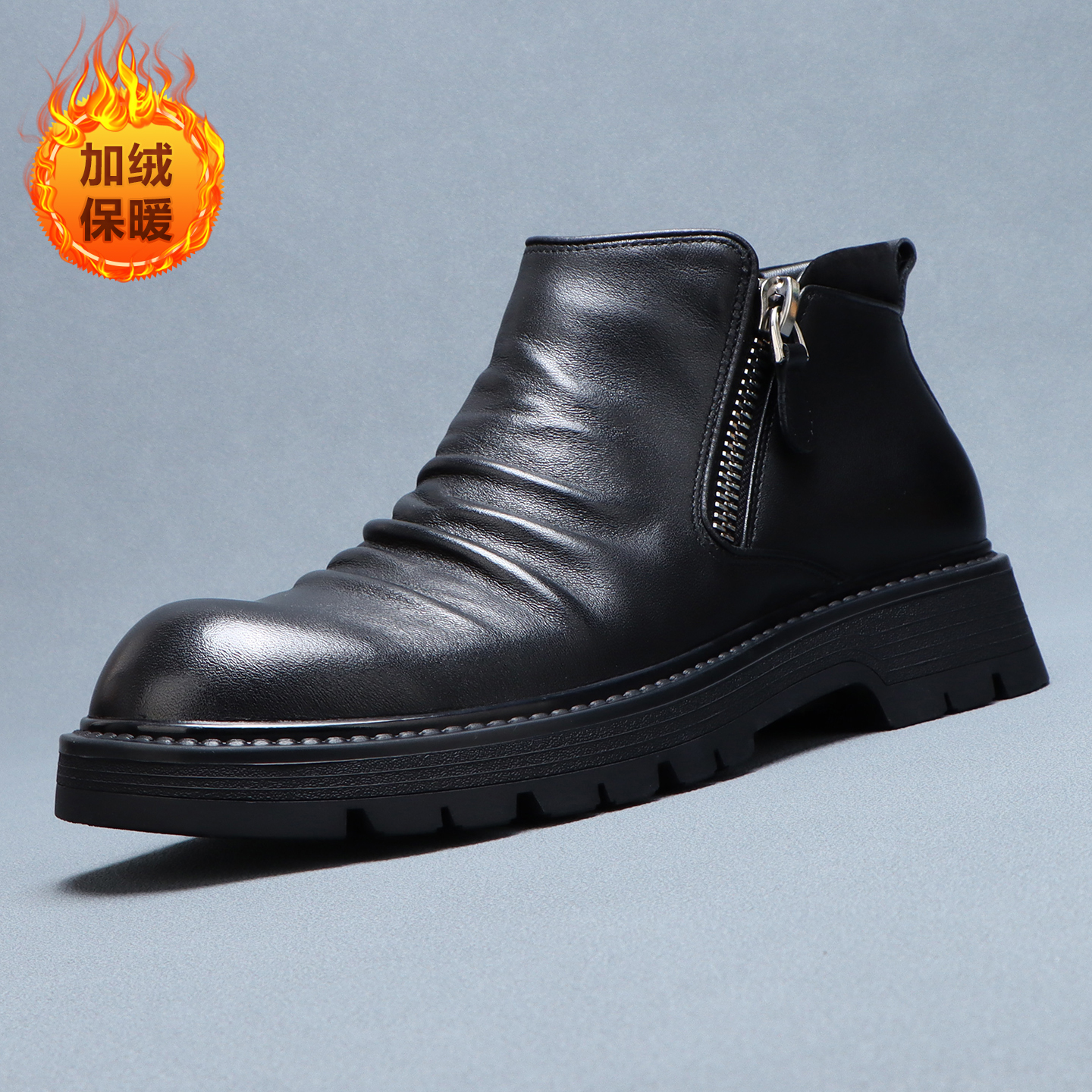 梵狮奴男士马丁靴冬季保暖加绒靴