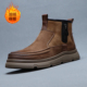 男鞋 真皮高帮鞋 2025新款 梵狮奴冬季 加绒保暖厚底棉鞋 男款 工装 短靴