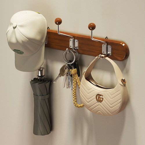 ins壁挂衣帽挂钩装饰民宿咖啡服装店中古实木衣架门后欧式排钩