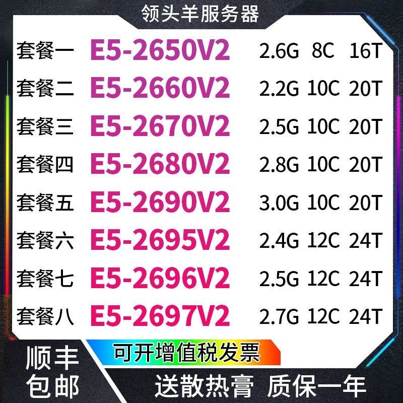 E5-2650v2 2660v2 2670v2 2680v2 2690v2 2695v2 2696v2 2697v2 U