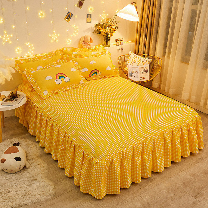 韩版全棉床裙四件套纯棉花边被套公主风床单4件套磨毛床单三件套