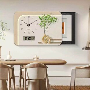 绿植电表箱装饰画带钟表万年历免打孔配电箱电闸盒盖板遮挡墙挂画