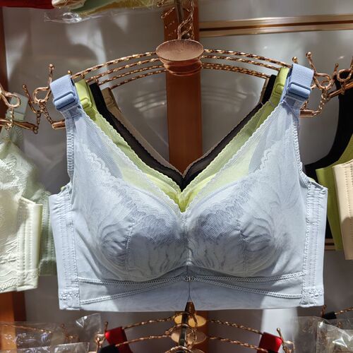 内衣女薄款夏季透气小胸聚拢无钢圈收副乳防Q下垂蕾丝调整型文胸