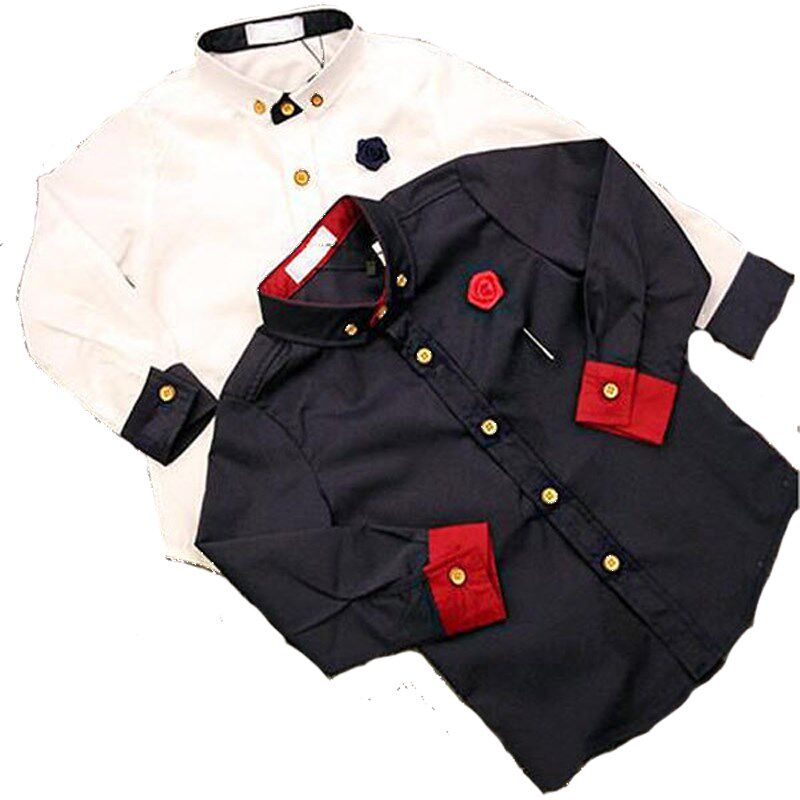 儿童衬衫男童长袖加绒2024新款白色衬衣春秋季男宝宝百搭男孩