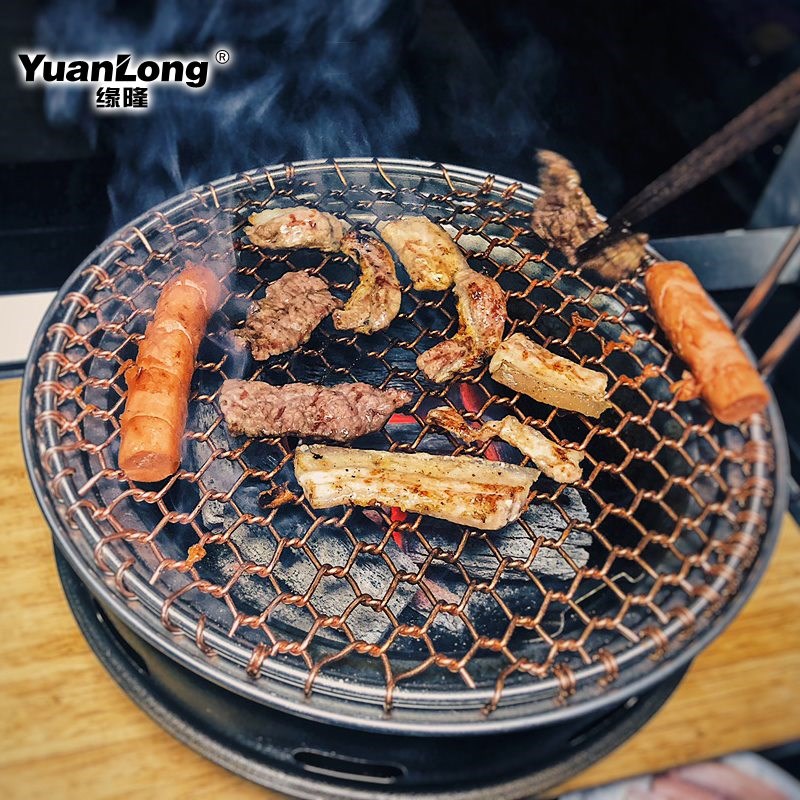 韩式烧烤炉家用碳烤炉商用烤肉炉炭火烤肉锅烧烤架日式炭烤炉圆形
