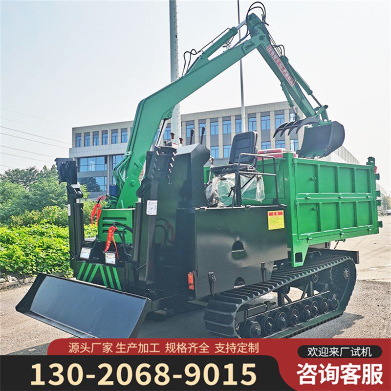 履带随车挖农用河道清淤工程挖机全地形爬.山虎运输车